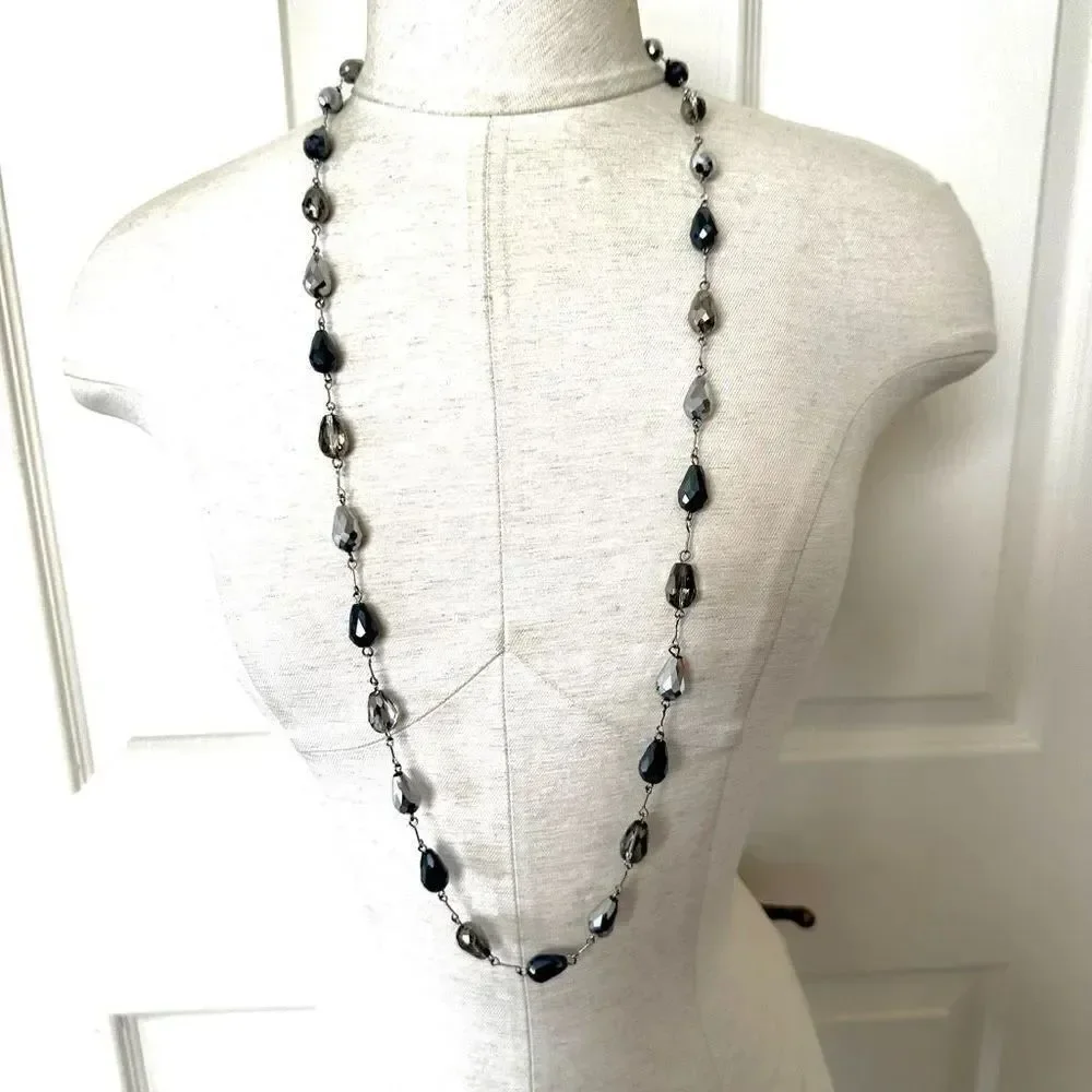 Jules silver beaded necklace